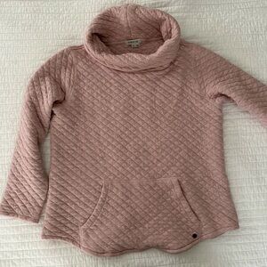 Light pink Orvis cowl neck sweater with large front pocket! 
Size Large